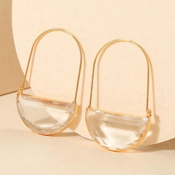 Anthropologie Inspired Gold Toned Crystal Drop Earrings - Picture 5 of 5